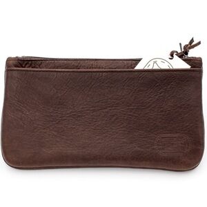 Buffalo Billfold Company Leather Zipper Pouch Clutch Bag NWT